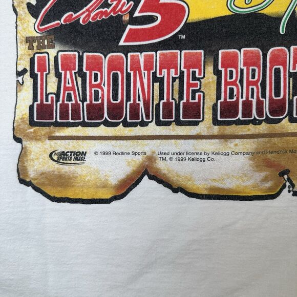 Vintage 90s Wanted The Labonte Brothers Nascar T-Shirt 1990s Chase Authentic 2XL - Picture 5 of 6
